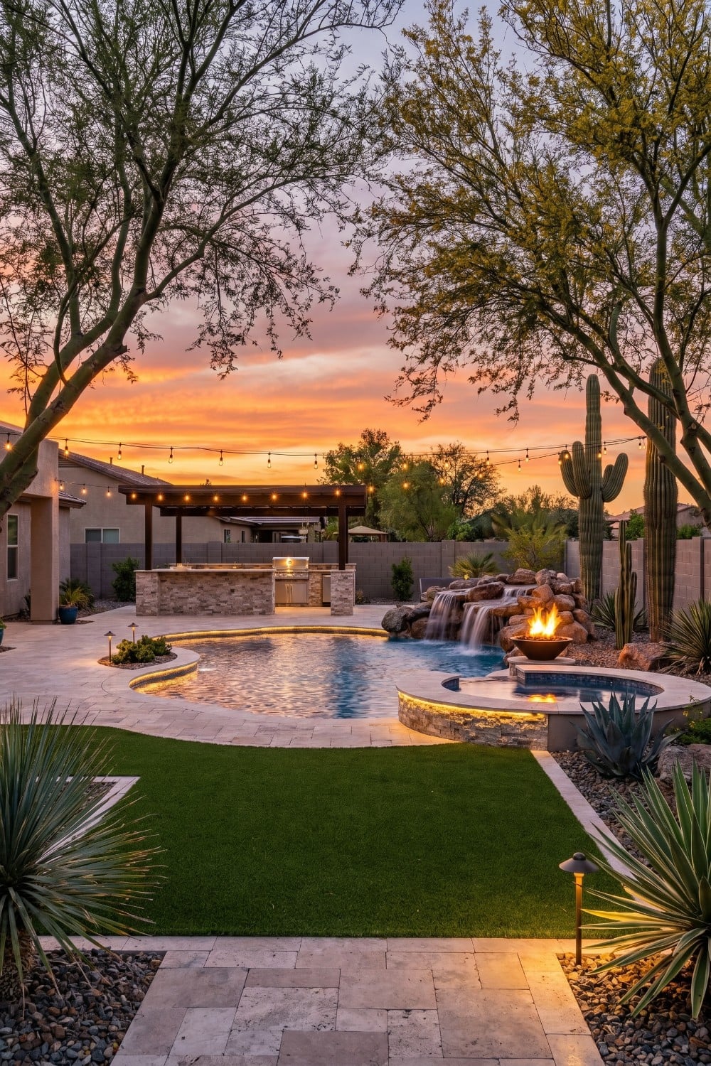 AZ Backyard with Poolside Bar and Outdoor Kitchen