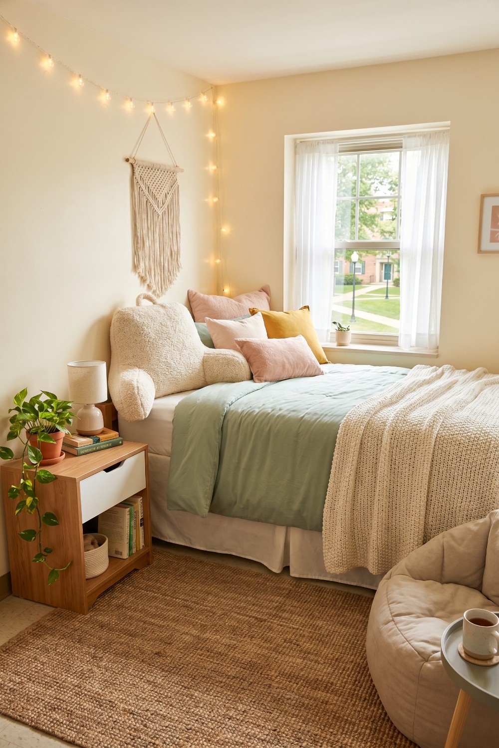 Sherpa Reading Pillow and Dorm Room Bedding