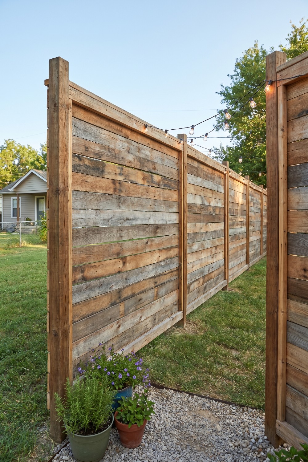 Weathered Plank Privacy Wall
