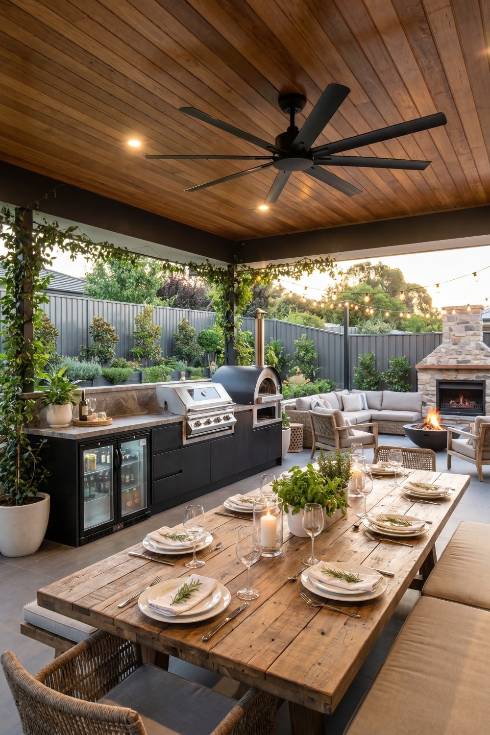Combine Stone And Wood Elements For Your Outdoor Entertaining Area ...
