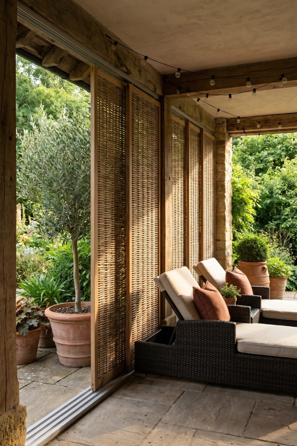 Sliding Woven Patio Privacy Screens